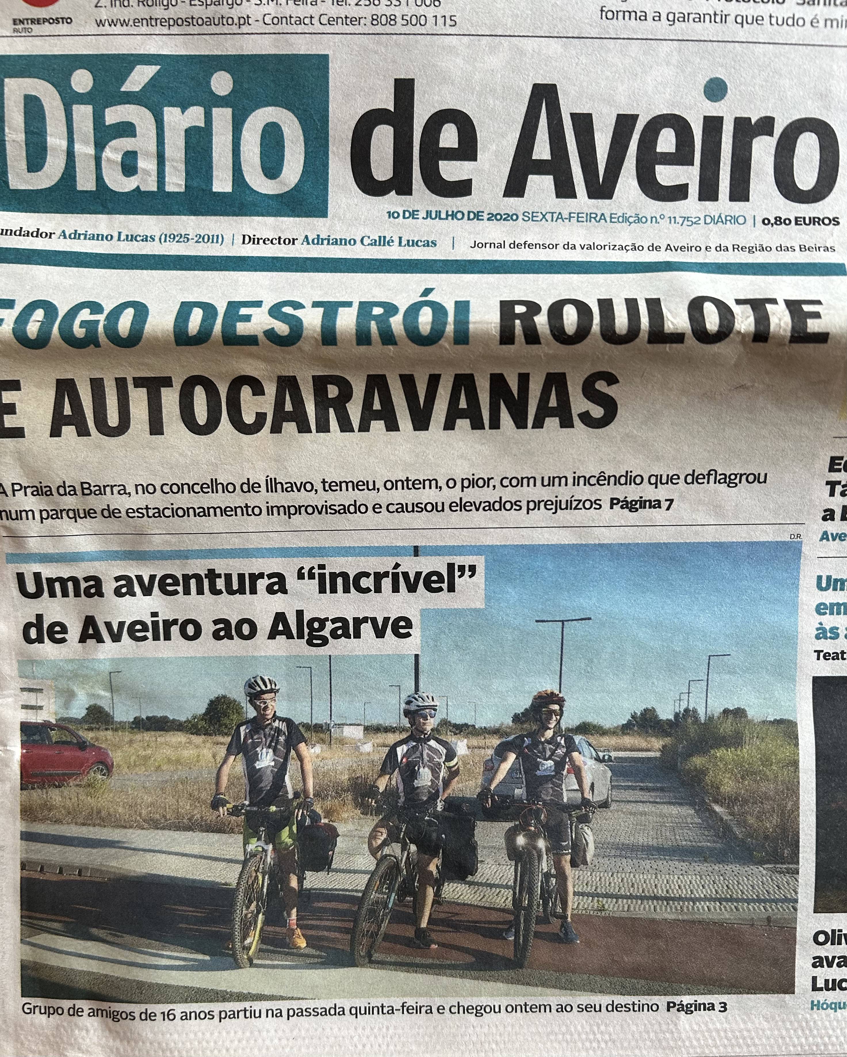 Front page of Diário de Aveiro